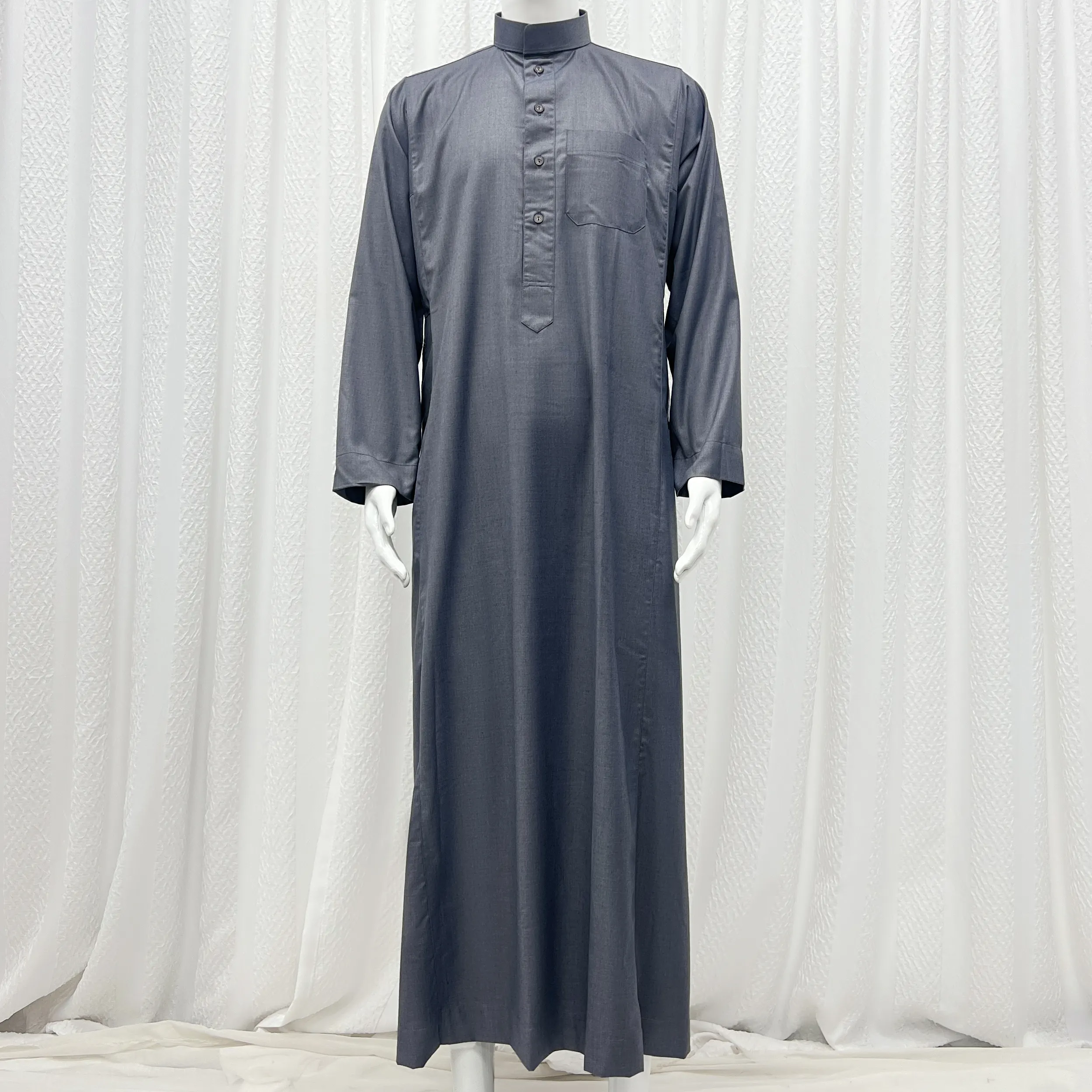 Al Aseel High Quality Robe Arabia Jubbah Saudi (Grey) - Image 5